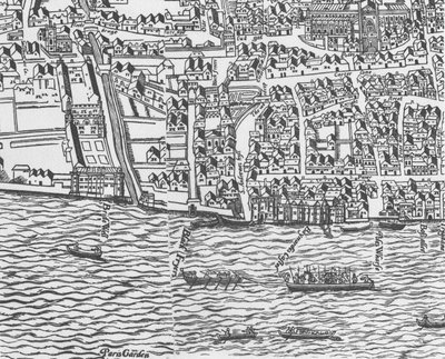 Detail of River Thames and St Paul